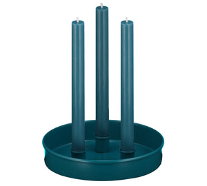 Metal Candle Platter - Petrol Blue