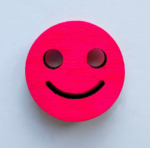 Smiley pink pin brooch