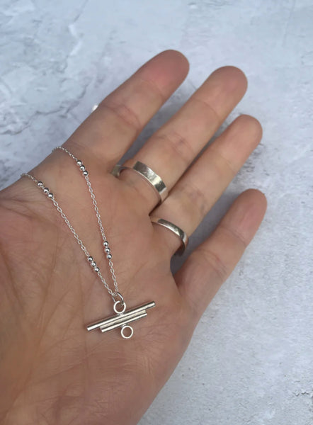 Horizon Bar Silver Necklace