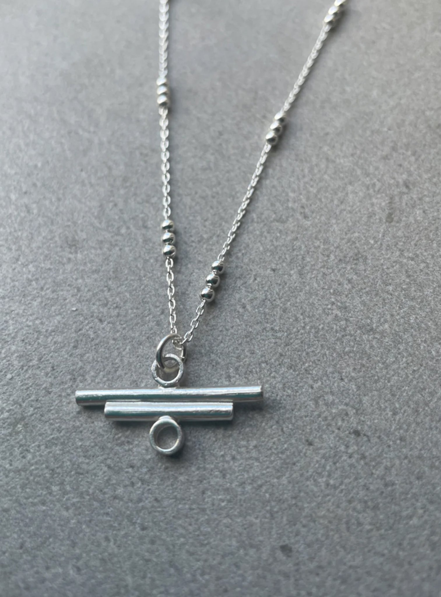 Horizon Bar Silver Necklace
