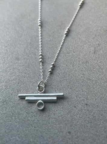 Horizon Bar Silver Necklace