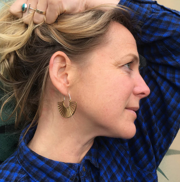 Brass Radial Earrings