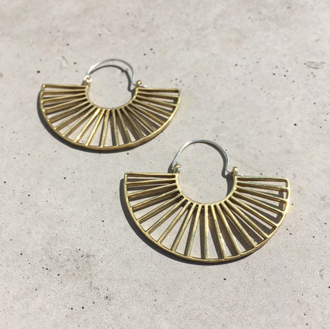 Brass Radial Earrings