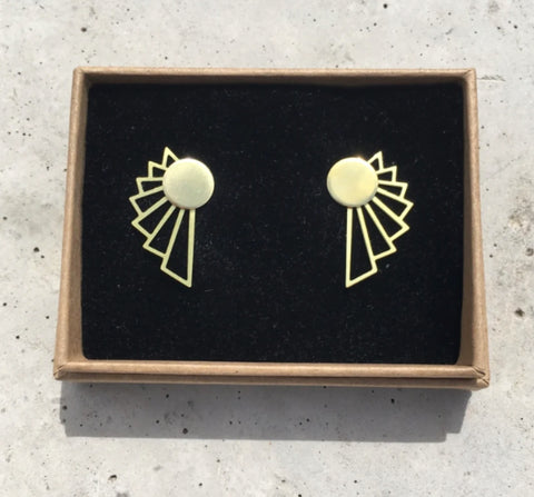 Brass Fern 2 Way Earrings