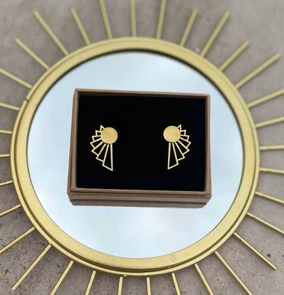 Brass Fern 2 Way Earrings