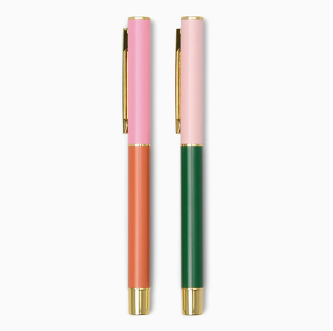 Colour Block Pen set - Pink, Orange & Green