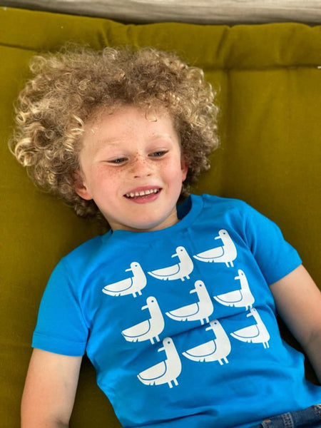 Oscar The Seagull kids blue t-shirt