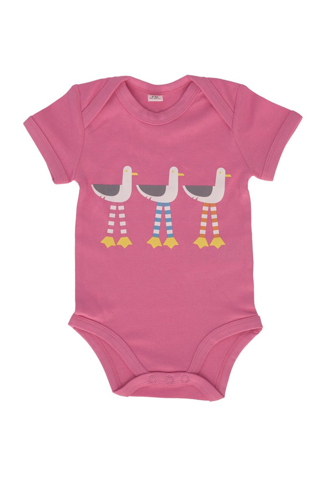 Oscar The Seagull babygrow in pink