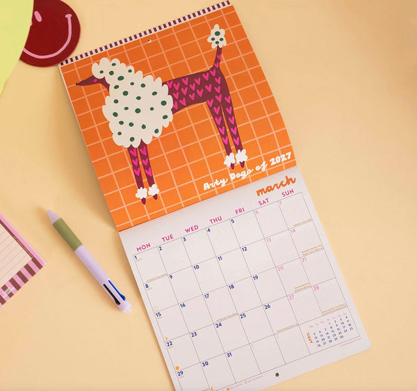 Arty Dogs 2027 Wall Calendar