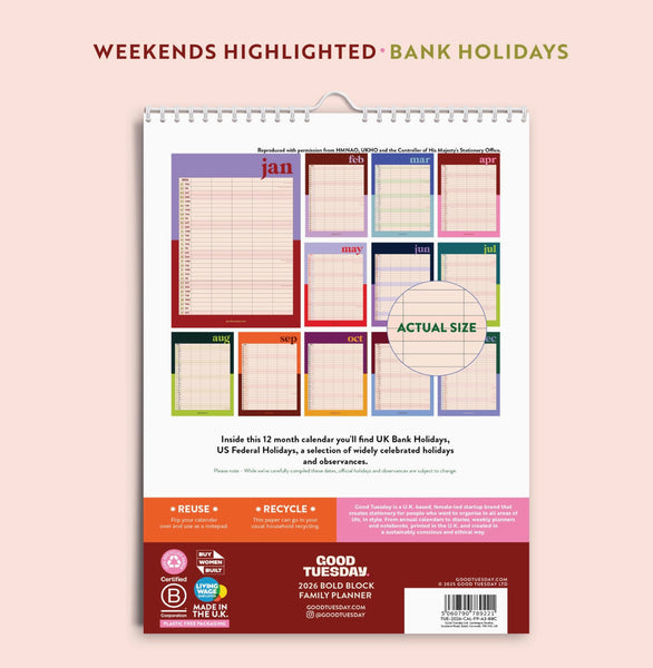 Family Planner 2025 calendar