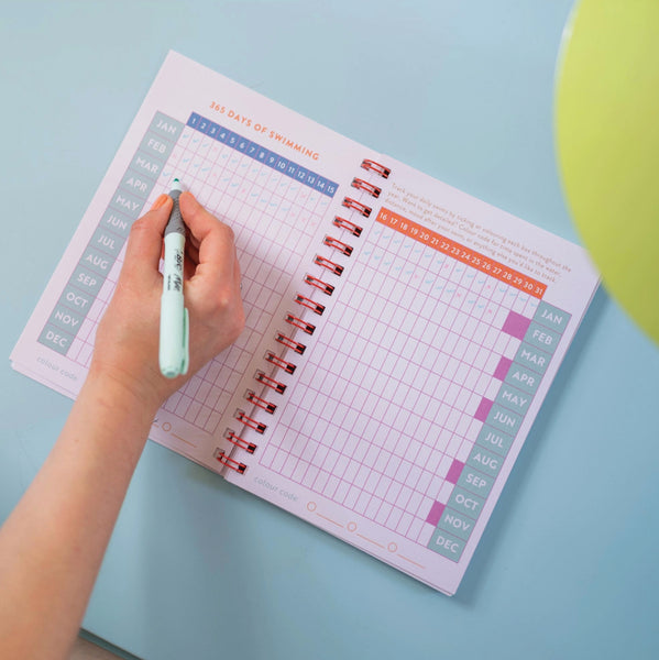 Pink and Red Swim Journal