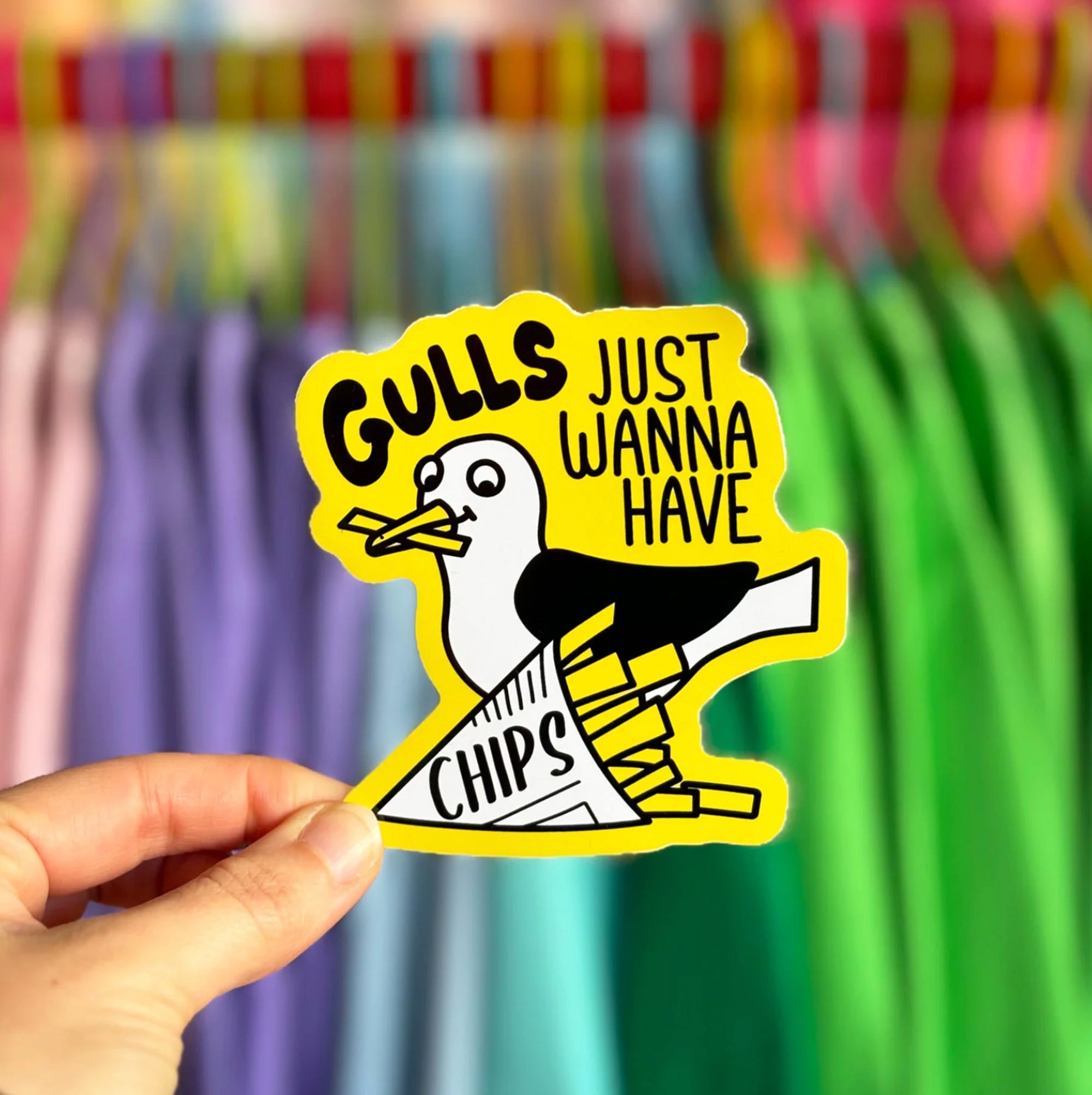 Gulls Just Wanna Have Chips sticker