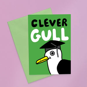 Clever Gull greetings card