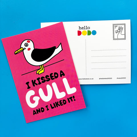 I Kissed A Gull postcard