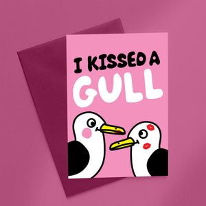 I Kissed A Gull greetings card