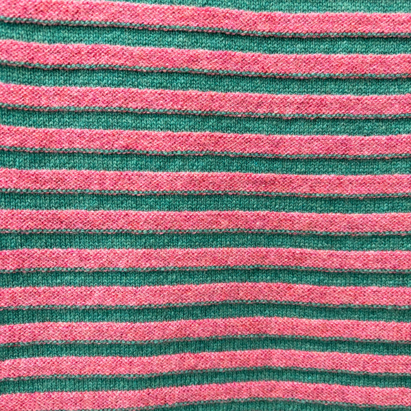 Lambswool Ripple Scarf - pink and teal