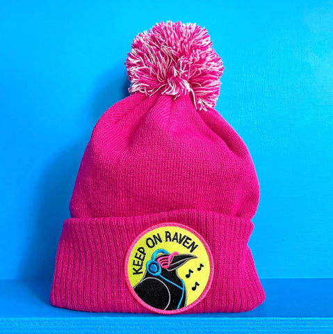 Keep On Raven bobble hat