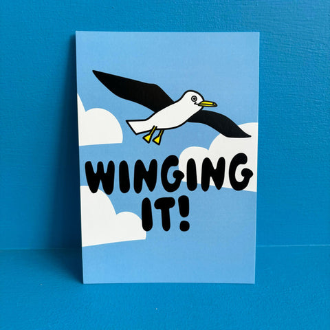 Winging It gullible postcard