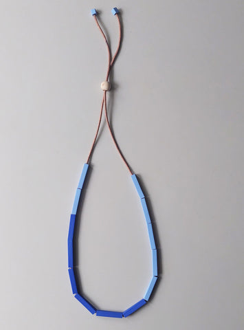 Colour Block Necklace - pale and cobalt blue