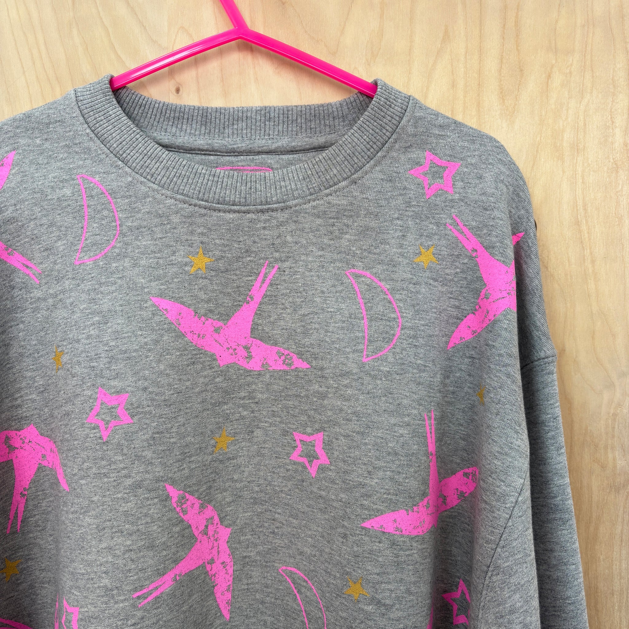 Swallows, Moons and Stars thick material unisex sweatshirt