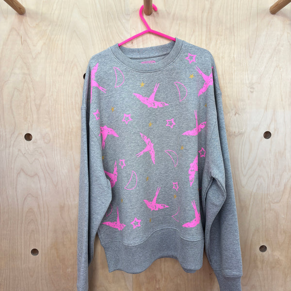 Swallows, Moons and Stars thick material unisex sweatshirt