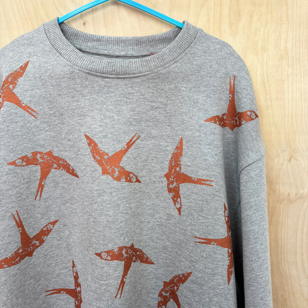 Copper Swallow design thick unisex sweatshirt