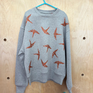 Copper Swallow design thick unisex sweatshirt