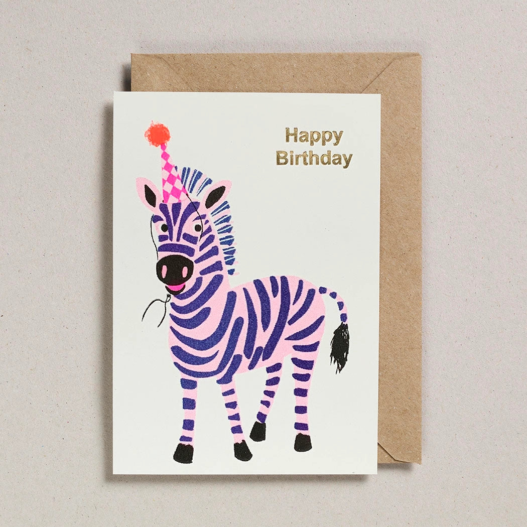 Zebra birthday card