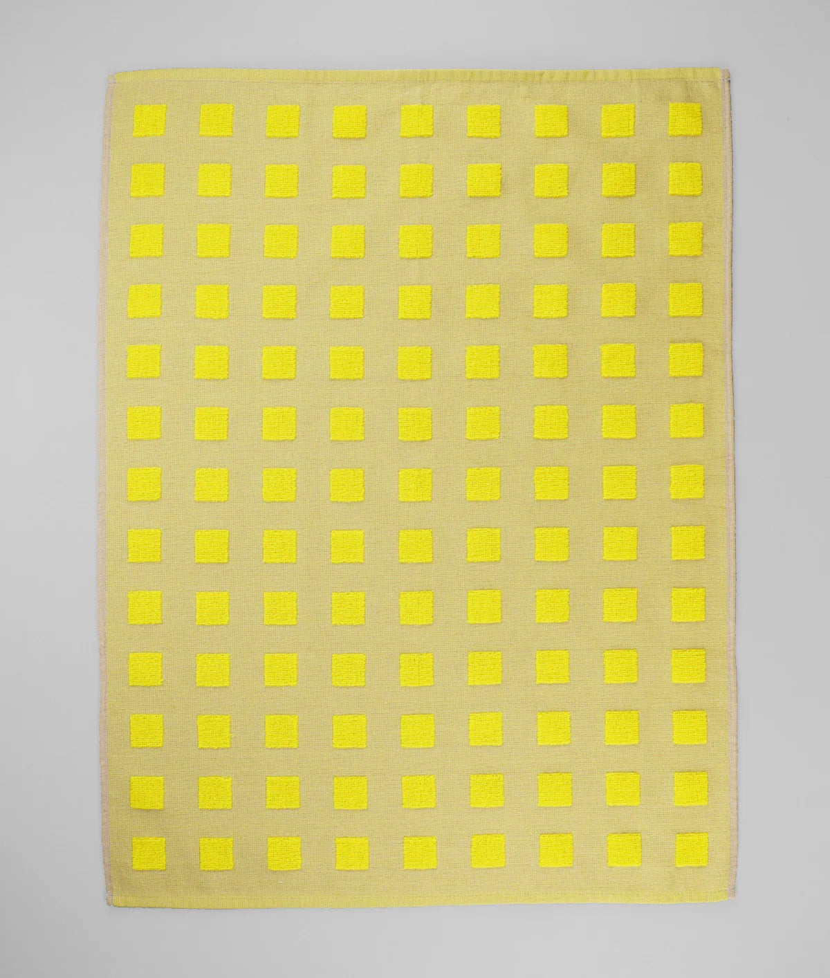 Squares Yellow & Oat tea towel