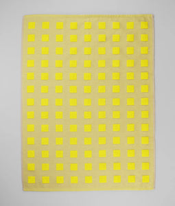 Squares Yellow & Oat tea towel