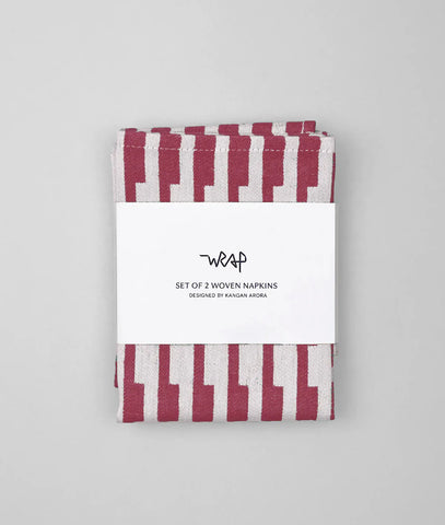 Stripes Burgundy & Natural napkins