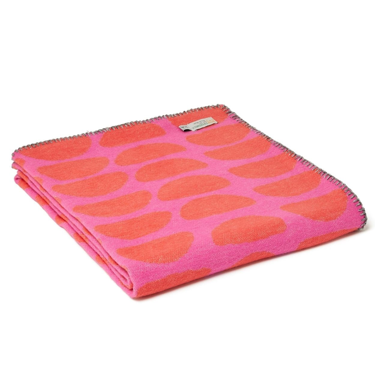 Semi circle cotton throw -  pink