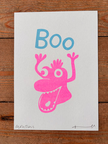 Monster - Boo A5 riso print