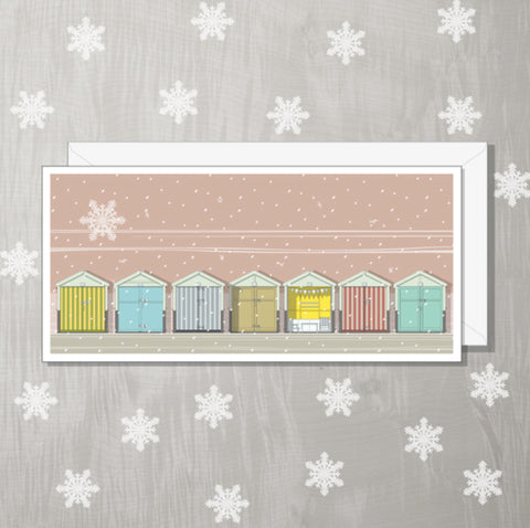 Beach Huts Christmas card
