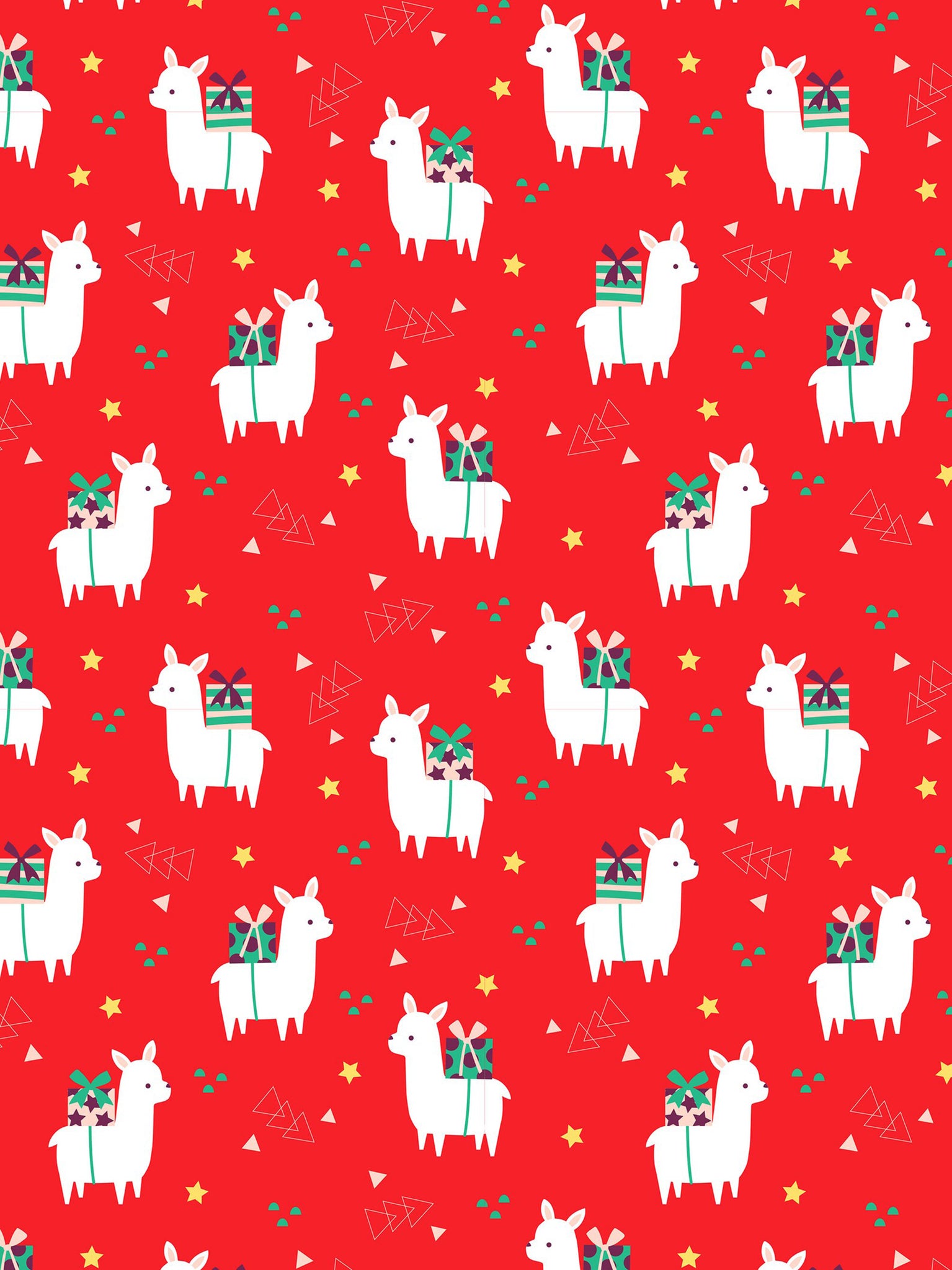 Llama Christmas wrapping paper