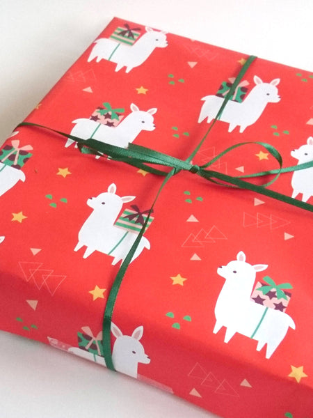 Llama Christmas wrapping paper