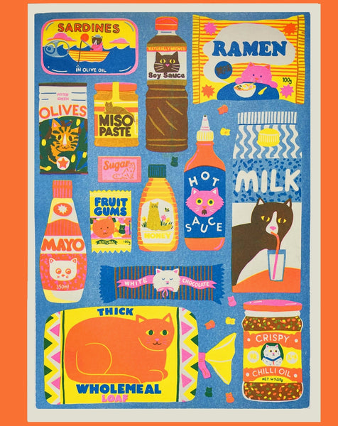 Cat Food A3 riso print