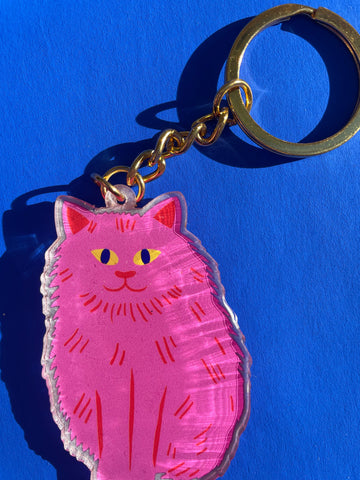 Pink Cat keyring