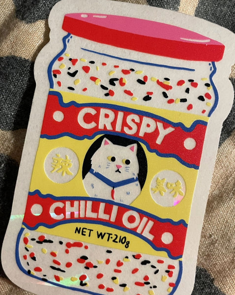 Chilli Crisp Sun Catcher sticker - Inspired 