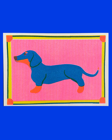 Dachshund A5 riso print