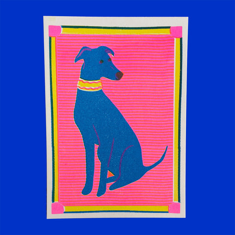 Greyhound A5 riso print