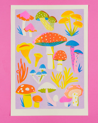 Mushroom A3 riso print