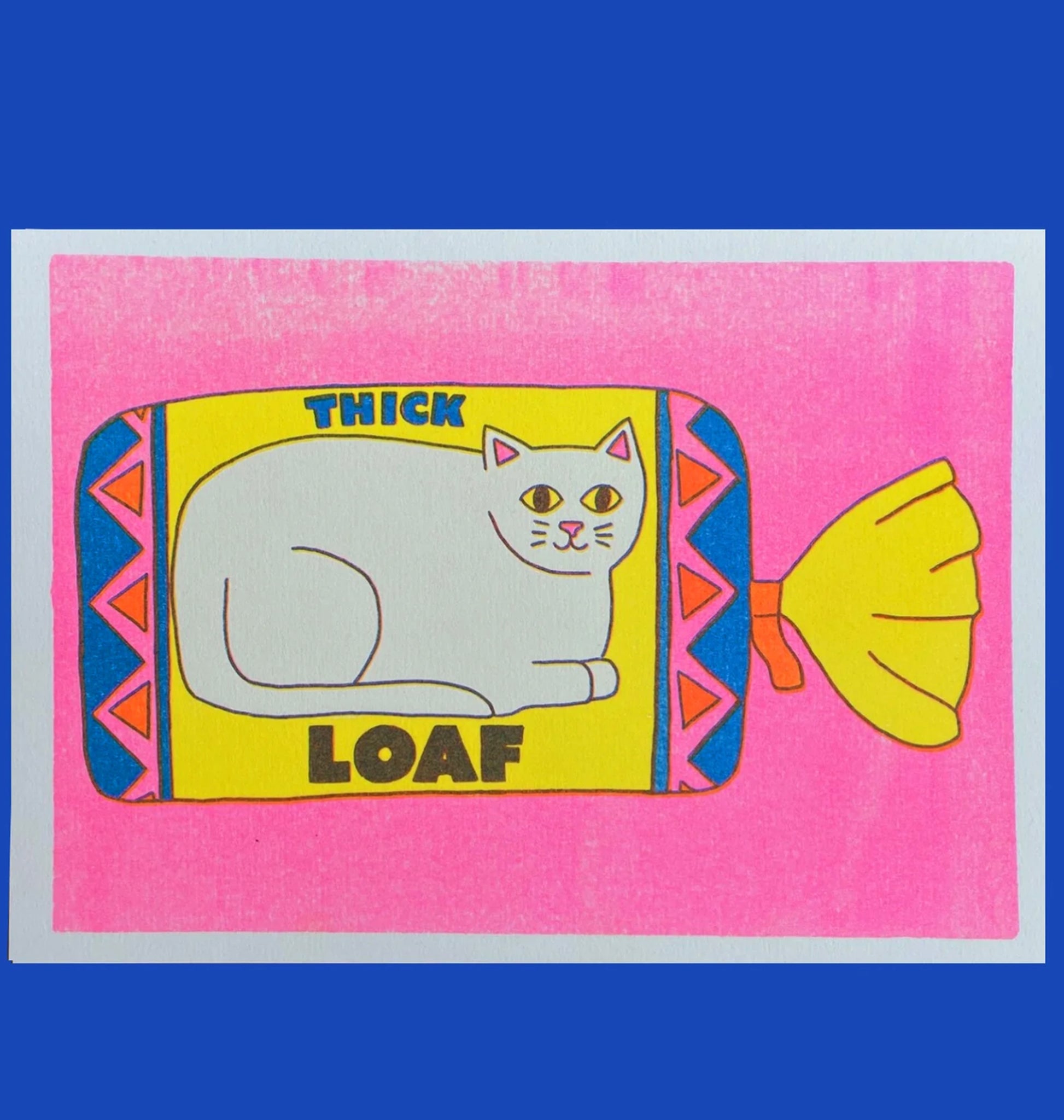 Thick Loaf Cat A5 riso print