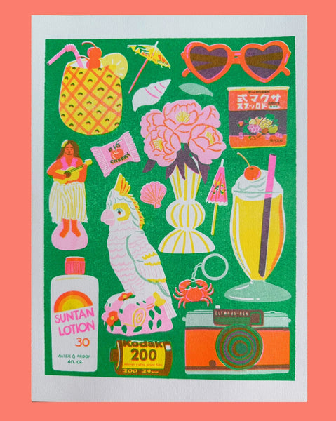 Tropical A4 riso print