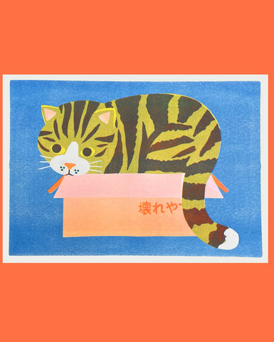 Cat In A Box A3 riso print