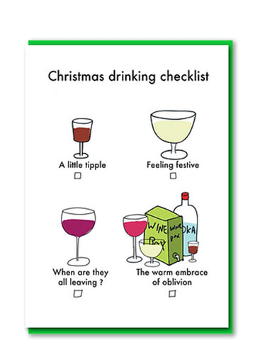 Christmas Drinking Checklist Christmas card