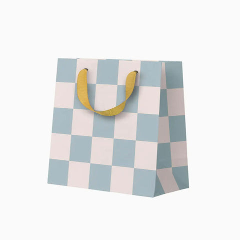 Pale Blue Checkerboard gift bag