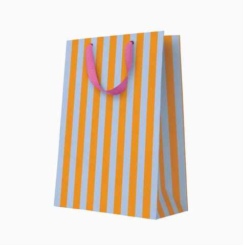 Orange and Blue Stripe large  gift bag