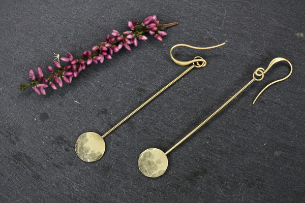 Brass pendulum earrings