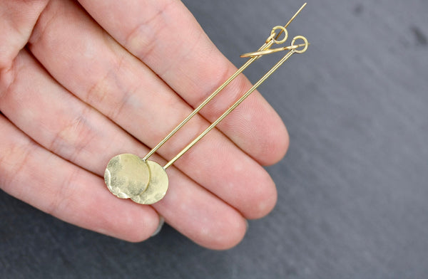 Brass pendulum earrings